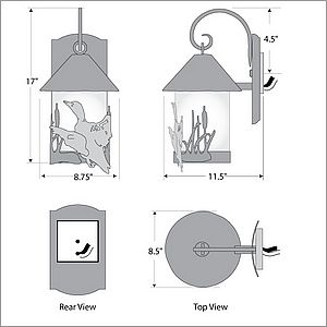 Vista Lantern Sconce - Loon Outdoor Wall Light Loon Metal Art