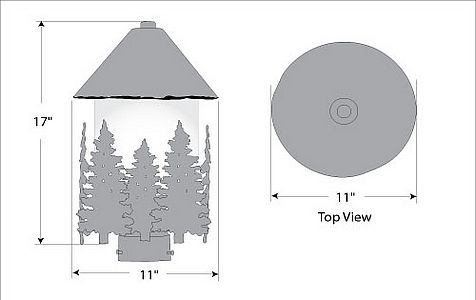Vista Post Mount Medium -Pine Tree