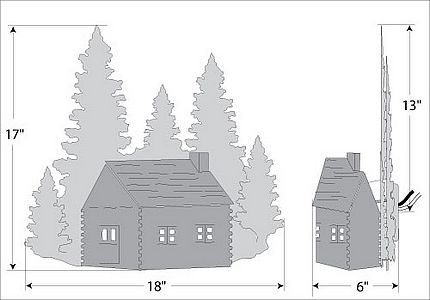 Cozy Log Cabin Exterior Outdoor Wall Light Cabin Metal Art