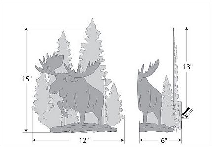 Alaskan Moose Exterior Outdoor Wall Light Moose Metal Art
