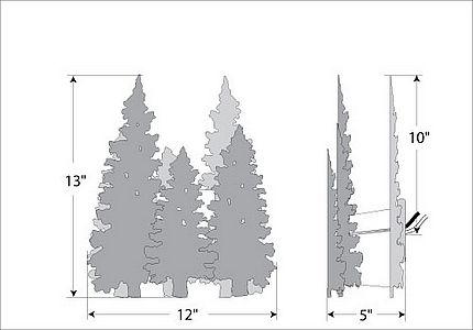 Pine Grove Exterior Outdoor Wall Light Trees Metal Art