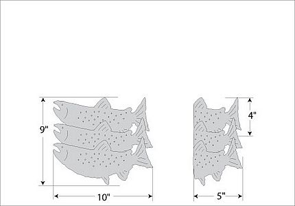 Salmon Run Exterior Outdoor Wall Light Salmon Metal Art