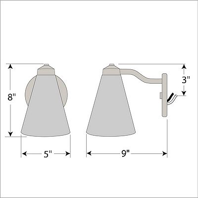 Canyon Sconce Small - Rustic Plain Outdoor Wall Light Rustic Plain Metal Art