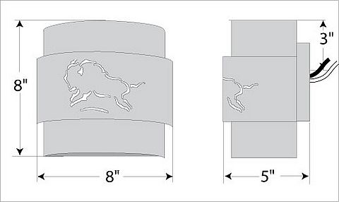 Northridge Sconce Small - Bison Outdoor Wall Light Bison Metal Art