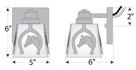 Woodland Sconce - Horse Horseshoe Outdoor Wall Light Western Metal Art