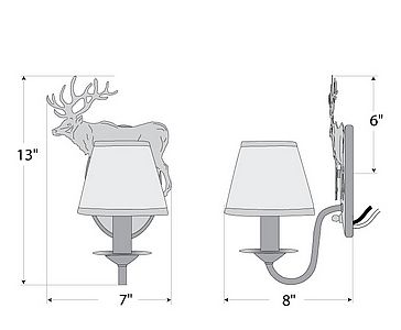 Diablo Sconce - Valley Elk Wall Light Elk Metal Art