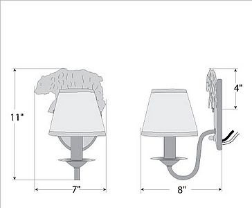 Diablo Sconce - Bear Wall Light Bear Metal Art