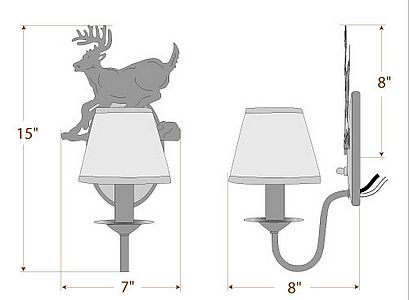Diablo Sconce - Mountain Deer Wall Light Deer Metal Art