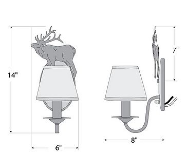 Diablo Sconce - Mountain Elk Wall Light Elk Metal Art