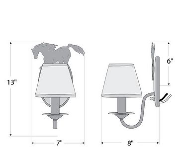 Diablo Sconce - Mountain Horse Wall Light Horse Metal Art