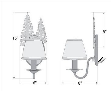 Diablo Sconce - Cedar Tree Wall Light Trees Metal Art