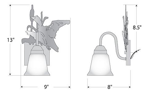 Wasatch Single Sconce - Loon Wall Light Loon Metal Art