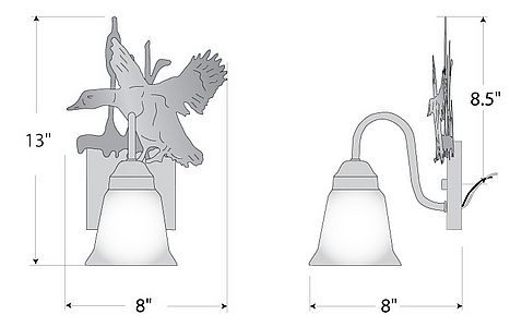 Wasatch Single Sconce - Mallard Wall Light Mallard Metal Art