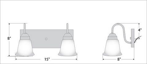 Wasatch Double Bath Vanity Light - Rustic Plain Bath 2 Light Rustic Plain Metal Art