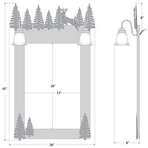 Wasatch Mirror - Valley Deer Vanity Mirror Deer Metal Art