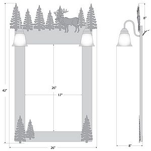 Wasatch Mirror - Valley Elk Vanity Mirror Elk Metal Art