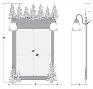 Wasatch Mirror - Cedar Tree Vanity Mirror Trees Metal Art