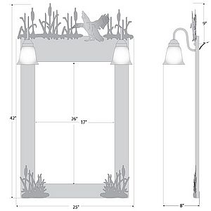 Wasatch Mirror - Mallard Vanity Mirror Mallard Metal Art