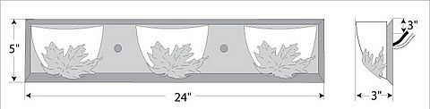 Logen Triple Bath Vanity Light - Maple Leaf Bath 3 Light Maple Leaf Metal Art