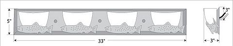 Logen Quad Bath Vanity Light - Trout Bath 4 Light Trout Metal Art