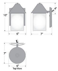 Cedarline Sconce - Rustic Plain Outdoor Wall Light Rustic Plain Metal Art