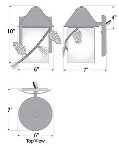 Cedarline Sconce - Pine Cone Outdoor Wall Light Pine Cone Metal Art