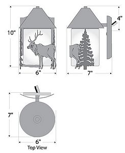 Cedarline Sconce - Valley Elk Outdoor Wall Light Elk Metal Art