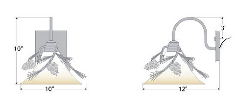 Cedarwood Sconce - Pine Cone Outdoor Wall Light Pine Cone Metal Art