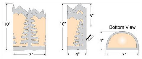Cascade Sconce Small - Spruce Tree Wall Light Trees Metal Art