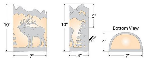 Cascade Sconce Small - Mountain Elk Wall Light Elk Metal Art
