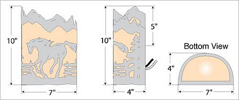 Cascade Sconce Small - Mountain Horse Wall Light Horse Metal Art