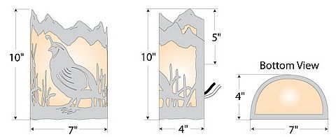Cascade Sconce Small - Quail Wall Light Quail Metal Art