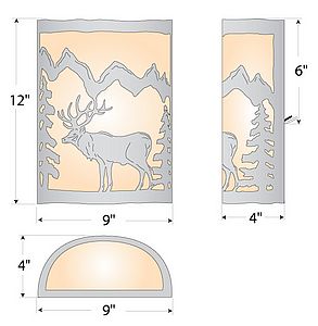 Cascade Sconce Large - Valley Elk Wall Light Elk Metal Art