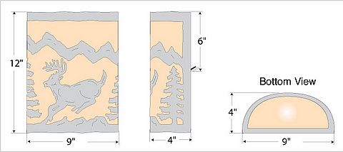Cascade Sconce Large - Mountain Deer Wall Light Deer Metal Art