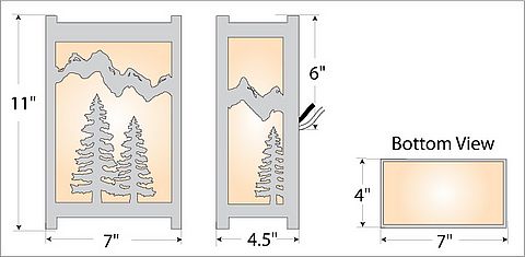 Seneca Large Sconce - Spruce Tree Wall Light Trees Metal Art