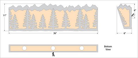 Teton Sconce 36 inch - Spruce Tree