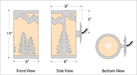 Kincaid Sconce - Spruce Tree Wall Light Trees Metal Art