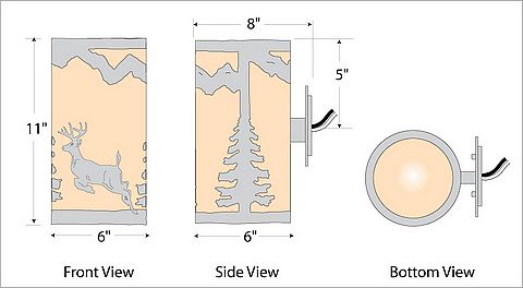 Kincaid Sconce - Valley Deer Wall Light Deer Metal Art