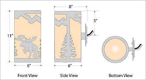Kincaid Sconce - Alaska Moose Wall Light Moose Metal Art