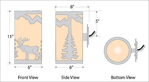 Kincaid Sconce - Valley Elk Wall Light Elk Metal Art