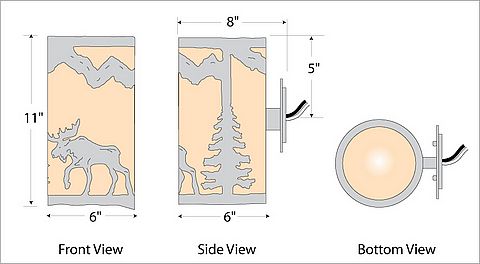 Kincaid Sconce - Mountain Moose Wall Light Moose Metal Art