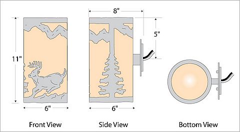 Kincaid Sconce - Mountain Deer Wall Light Deer Metal Art