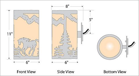 Kincaid Sconce - Mountain Horse Wall Light Horse Metal Art