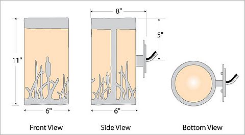 Kincaid Sconce - Cattails Wall Light Cattails Metal Art