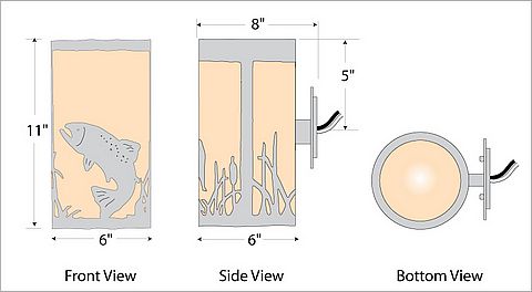 Kincaid Sconce - Trout Wall Light Trout Metal Art