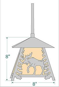 Smoky Mountain Pendant Small - Mountain Moose Pendant Light Moose Metal Art
