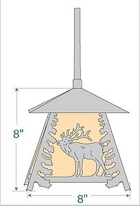Smoky Mountain Pendant Small - Mountain Elk Pendant Light Elk Metal Art