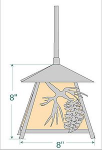 Smoky Mountain Pendant Small - Spruce Cone Pendant Light Pine Cone Metal Art