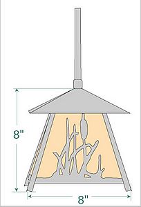 Smoky Mountain Pendant Small -Cattails Pendant Light Cattails Metal Art