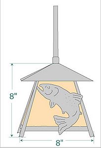 Smoky Mountain Pendant Small - Trout Pendant Light Trout Metal Art